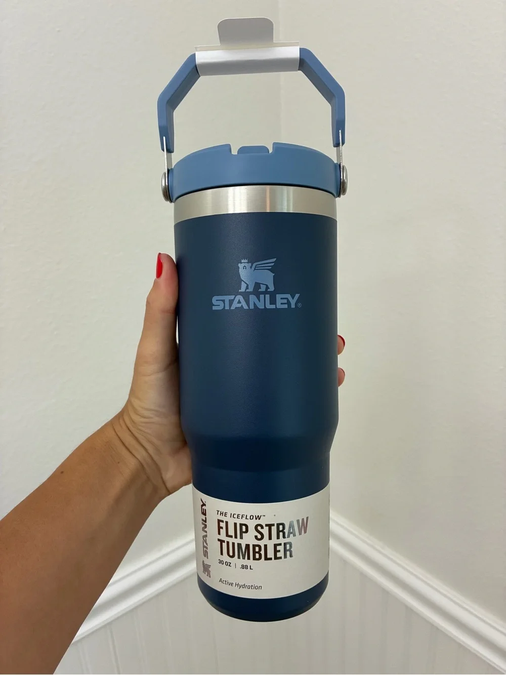 Stanley the iceflow flip straw tumbler Navy Blue 30oz NEW - Picture 2 of 5
